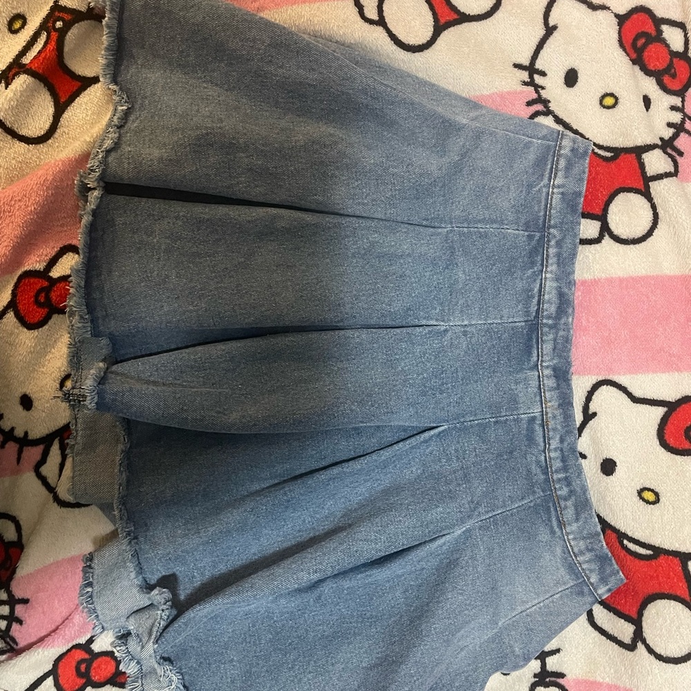 Pleated blue Jean skirt